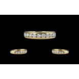 18ct Gold - Excellent Quality Diamond Set Half Eternity Ring, Excellent Design.