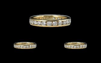 18ct Gold Superb Quality Diamond Set Full Eternity Ring,
