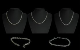 Collection of Silver Necklaces and Bracelets.