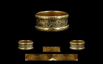 William IV 1830 - 1936 Excellent 18ct Gold Memorial Mourning Band Ring,