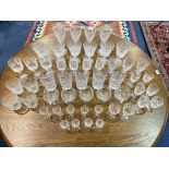 Quantity of Quality Glass Ware, comprising large wine glasses, red wine glasses, liqueur glasses,