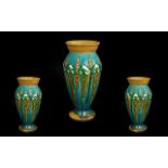 Minton - Secessionist No 1 Vase of Ovoid Form. Turquoise / Brown Colour way. Height 10.75 Inches.