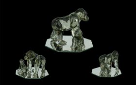 Swarovski S C S Annual Edition 2009 Crystal Figure 'Gorillas' - mother and baby,