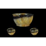 Blue John Gems Stone Bowl, made from Winnats one vein Blue John,