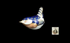 Royal Crown Derby Wren Imari Paperweight, With Gold Stopper. Full Marks to Base.