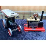 Mamod Steam Tractor together with a Mamod Steam Engine. Tractor measures 7" high x 10" wide.