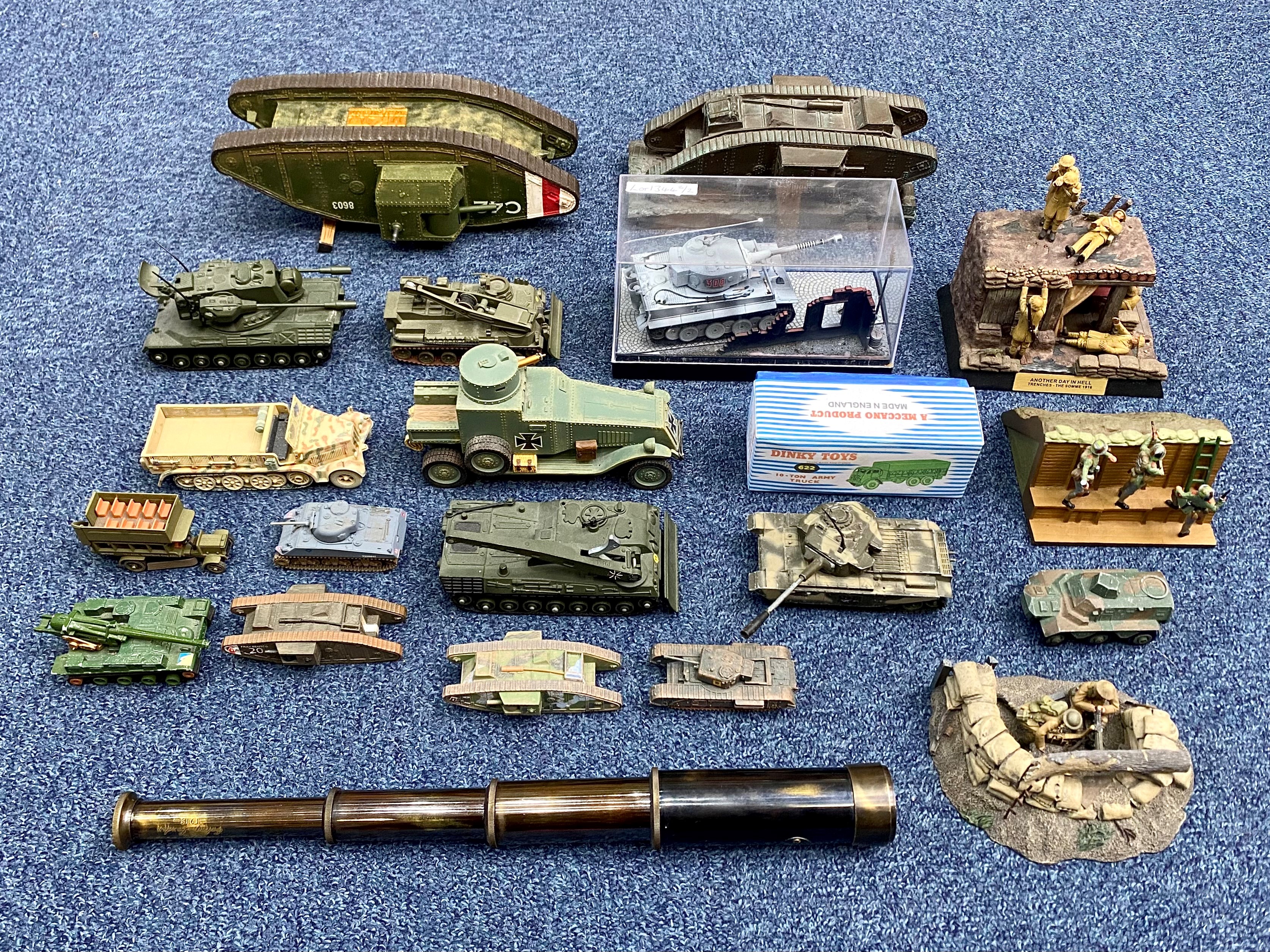 WWI Interest - Large Collection of Military Figures & Vehicles, including tanks, jeeps, trucks,