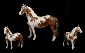 Beswick Hand Painted Pony Figure ' Pinto ' Pony 1st Version. Skewbald Colourway. Model No 1373.