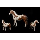 Beswick Hand Painted Pony Figure ' Pinto ' Pony 1st Version. Skewbald Colourway. Model No 1373.