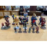 Box Containing a Collection of Fireman Related Resin Figures,