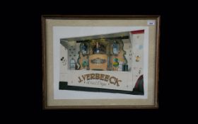 Style of Deborah Jones (British 1921-2012) Trompe L'Oeil of Verbeeck Street Organ Oil Painting on