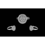 Ladies Superb Quality 18ct White Gold 'Wheel of Life' Baguette and Excellent Cut Diamond Set Dress