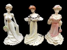 Three Coalport Limited Edition 'Golden Age' Figures, Charlotte No.