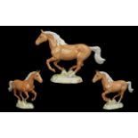 Beswick Hand Painted Horse Figure ' Galloping Horse ' Palomino Colourway. Model No 1374.