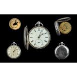 Victorian Period Sterling Silver Fusee Open Faced Pocket Watch, hallmark Chester 1877. Movement No.