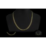Unisex 9ct Gold Hollow Curb Necklace From Goldsmiths Jewellers. In As New Condition.