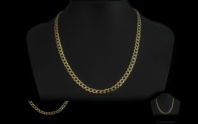 Unisex 9ct Gold Hollow Curb Necklace From Goldsmiths Jewellers. In As New Condition.