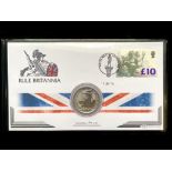 Harrington & Byrne 2019 1 oz Silver Britannia Coin & Stamp Cover In Original Blue Folder.