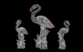 Swarovski Crystal Wild Animal Figure 'Feathered Beauties' 'Pink Flamingo', code no.