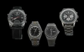 Four Gent's Wrist Watches, comprising a Rotary Men's Chronograph Stainless Steel Bracelet Watch,