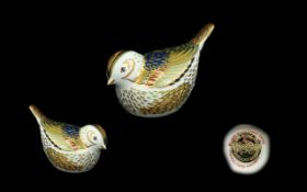 Royal Crown Derby Firecrest Bird Paperweight, With Gold Stopper. Full Marks to Base. Approx Size 1.