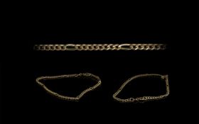 9ct Gold Link Bracelet, measures 7.5" length.
