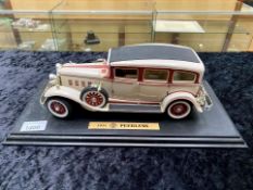 1931 Peerless Model Car, mounted, approx 14" wide x 6" high overall.