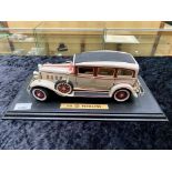 1931 Peerless Model Car, mounted, approx 14" wide x 6" high overall.