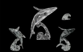 Swarovski S C S 25 Annual Edition 2012 Crystal Figure 'Paikea Whale' with crystal plaque,