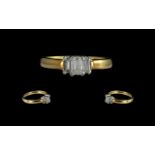 18ct Gold Good Quality 3 Stone Diamond Set Ring. Full Hallmark to Interior of Shank.