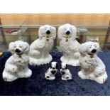 Collection of Six Beswick Staffordshire Dogs, comprising a pair of 10" dogs, a pair of 8" dogs,