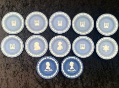 Wedgwood Blue Jasper Ware Assorted Round Dishes 12 in total. All in very good condition with