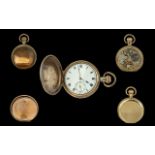 Swiss Made 1920's 15 Jewels Gold Filled Keyless Full Hunter Pocket Watch.