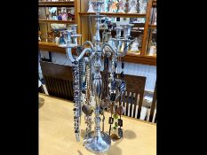 Tall 30" Candelabra Displaying Quality Costume Jewellery - large candelabra used as a jewellery