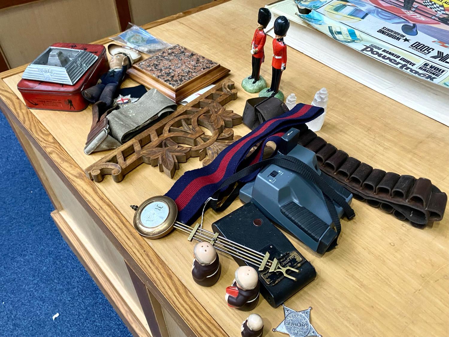 Box of Mixed Collectibles, comprising assorted military belts, including a cartridge belt, two Tom - Image 2 of 3