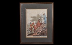 Quirky / Novelty Print - Titled Easter Monday ' Of The Cockney Hunt ' It Is Taken of the 1817
