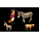 Beswick Hand Painted Collection of Animal Figures ( 4 ) In Total. Comprises 1/ Highland Calf.