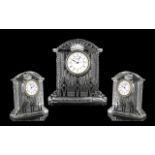 Waterford Crystal Mantle Clock 7 inches in height plus a Waterford Small Bowl