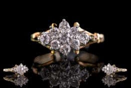 Ladies Attractive 18ct Gold Diamond Set Dress Ring. Full Hallmark to Interior of Shank. The