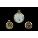 Swiss Made 16 Jewel Gold Filled Open Faced Screw Back Keyless Pocket Watch,