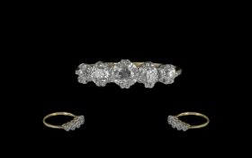 Ladies 18ct Gold and Platinum 5 Stone Diamond Set Ring. c.1920's.