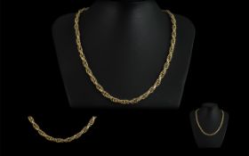 Superb Quality 9ct Gold Triple Link Necklace Design, marked 9.375, length 17" - 42.5 cms.