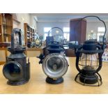 Railway Interest - Three Railway Lamps, one marked NYCS , New York, USA,