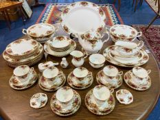 Royal Albert Old Country Roses Dinner/Tea Service, comprising Tea Pot, Milk Jug, Sugar Bowl,