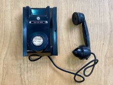 Vintage Wall Mounted Telephone ETL Beeston, Notts, England. Black, early 20th Century.