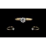 Ladies 18ct Gold Single Stone Diamond Ring, marked 18ct to shank.