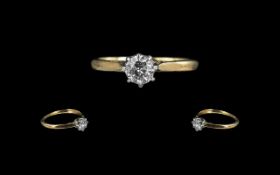 Ladies 18ct Gold Single Stone Diamond Ring, marked 18ct to shank.