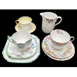 Collection of Shelley Porcelain, comprising a trio of cup, saucer and side plate No.