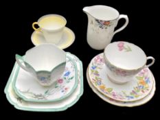 Collection of Shelley Porcelain, comprising a trio of cup, saucer and side plate No.