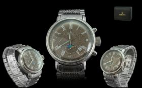 Poljot - International Manual Wind 1589 Stainless Steel 23 Jewels Chronograph Moonphase Calendar